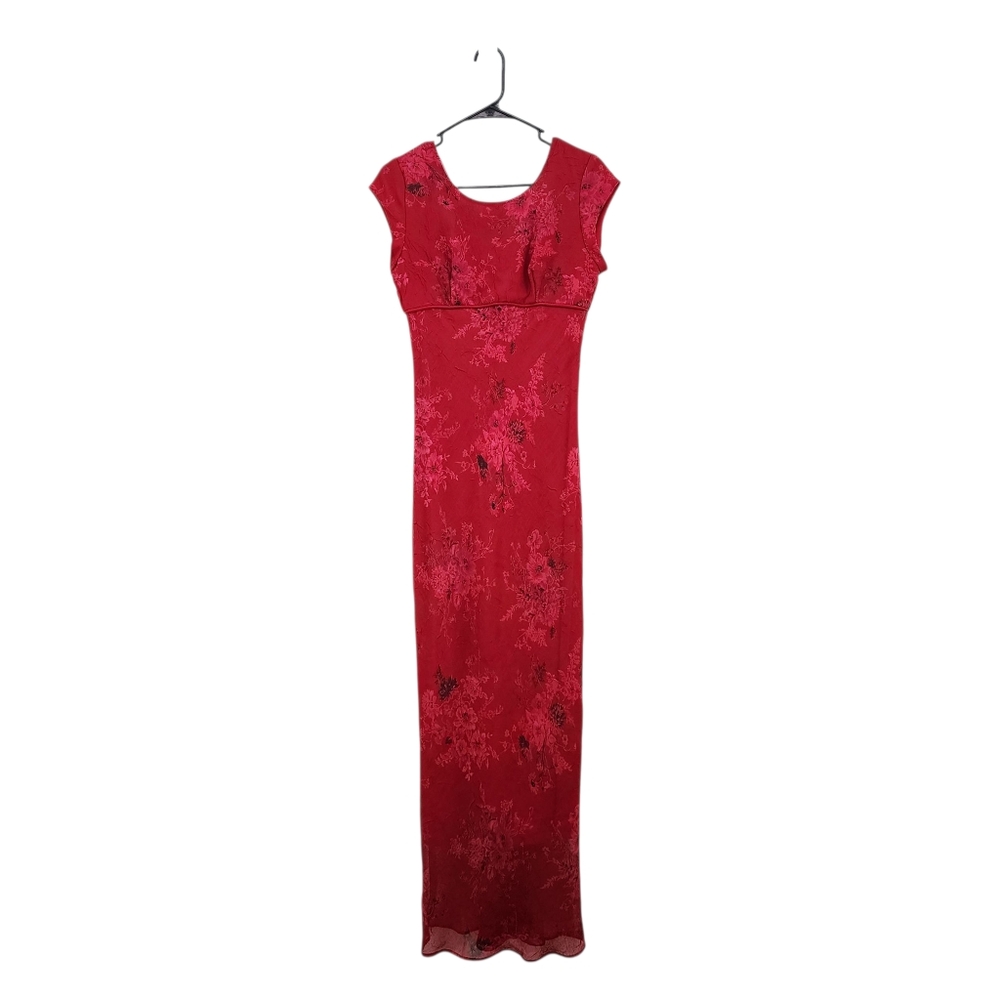 Jody California Vintage Women's Floral Short Sleeve Empire Waist Maxi Dress